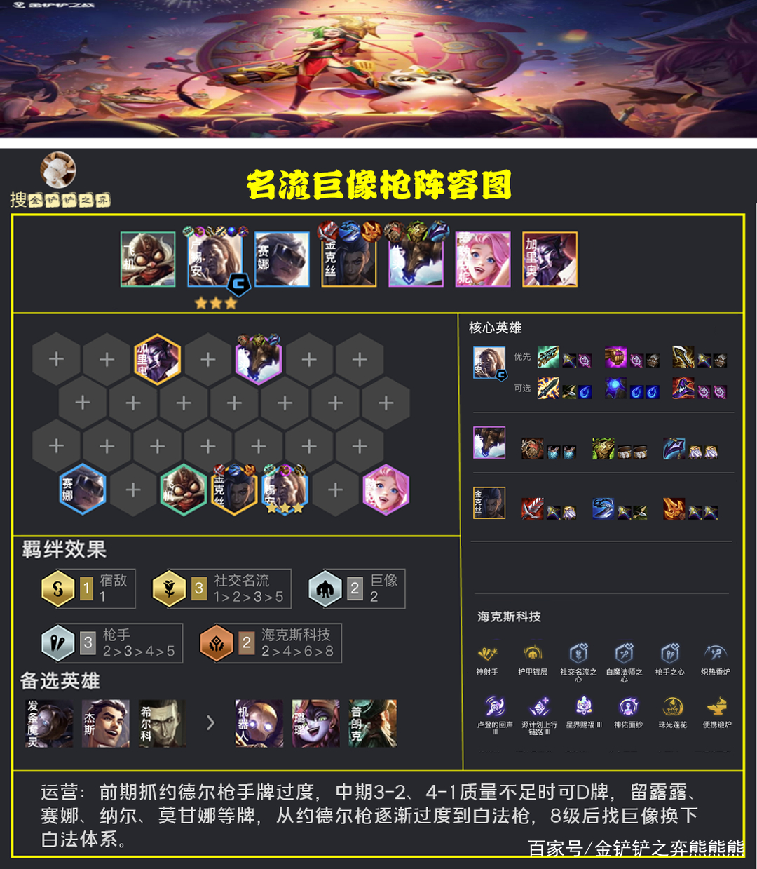 金铲铲之战S6.5：名流巨像枪 极致肉控 爆杀所有后排阵容
